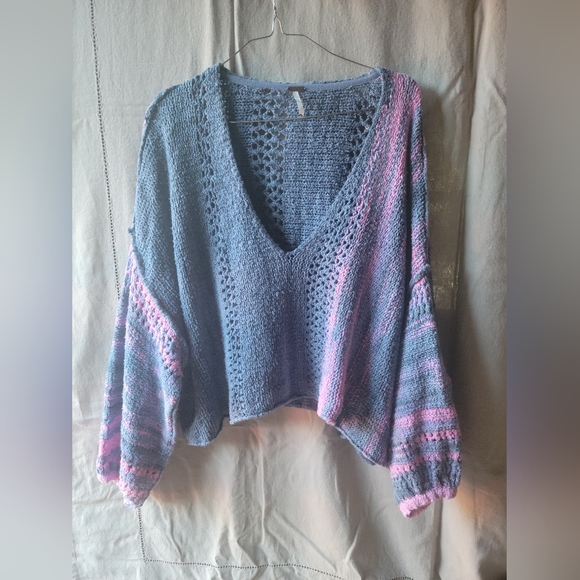 Free People Amethyst Sweater in Blue Combo (XS) - Picture 3 of 8